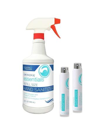 Stream2Sea 32 oz Hand Sanitizer Refill & Hand Sanitizer Refillable Twist Top - Vitamin E Infused Natural & Moisturizing Protection for Skin and Body - Reef Safe Paraben Free and Biodegradable