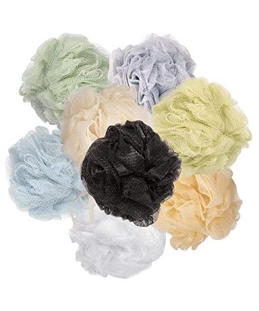 Loofah Mesh Bath Shower Sponges I (8-Pack) Multi-Color Bath Sponges for Shower I Best Shower Scrubber for Body I Luffa Puff Exfoliating Bath Sponges for Men and Women I Body Wash Shower Accessories Elegant Pack