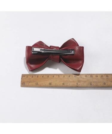 4-Piece Handmade PU Leather Hair Bow Clip Set for Women - Bow Alligator Clips Hair Barrettes - Buy Online on SooperMarket.com