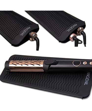 ANGENIL Silicone Heat Resistant Travel Mat Pouch for Hair Straightener and Curling Iron - Professional Hair Tools Holder, Black - Buy Online on SooperMarket.com