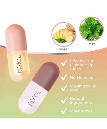 Natural Lip Plumper Set - Day & Night Serum for Natural Lip Care (2pcs) - Buy Online on SooperMarket.com
