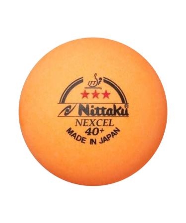 NITTAKU 12 Balls NEXCEL (Made in Japan) , New Material (Non-Celluloid), 3 Stars Table Tennis Ball + Free Racket Protection Edge Tape