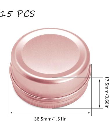 Yue Qin 15-Piece 10ml Aluminum Empty Jar Set - Travel Cream & Cosmetics Containers with Lids - Perfect for Lotions Creams and Mini Candles - Stylish Rose Gold Finish - Buy Online on SooperMarket.com