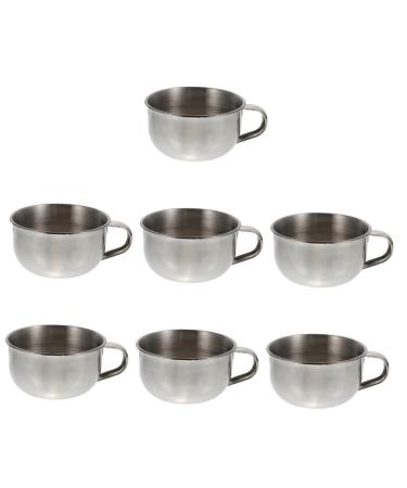 Angoily 7pcs Shaving Soap Dish Bubble Container Sunroof Shaving Foam Man Shave Stainless Steel Silverx7pcs 10x8.5cmx7pcs