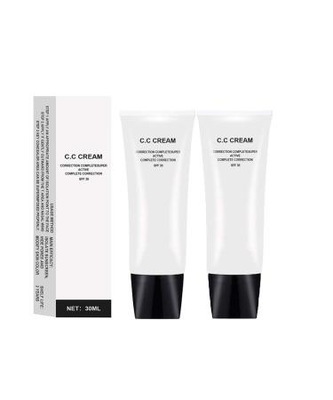 Cc Cream for Mature Skin Skin Tone Adjusting Cc Cream SPF 43 Color Correcting Cream Cosmetics CC Cream Colour Correcting Self Adjusting for Mature Skin (2pcs)