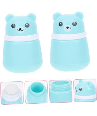 2pcs Bear Powder Puff Box Set for Travel and Newborns - Blue - Buy Online on SooperMarket.com