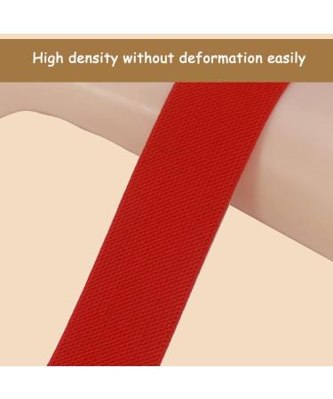 1 1/2 Inch Red Knit Elastic Band - 10 Yards Double-Side Twill Woven Heavy Stretch Elastic Spool for Sewing - Ideal for Pants, Waistbands, Wigs, Skirts, Crafts - Red Color - Buy Online on SooperMarket.com