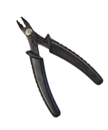 Professional Hair Pliers Crimping Plier for Beading Micro Nano Ring Hair Extensions Opener and Removal Tool (Black 2-Hole)