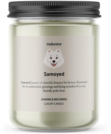 Samoyed Candle - 220g Soy Wax with Vanilla Jasmine & Almond - Perfect Gift for Samoyed Lovers - Buy Online on SooperMarket.com