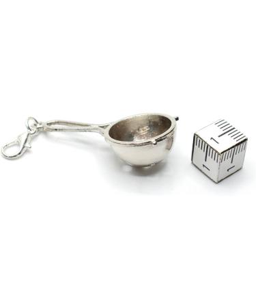 Miniblings Handmade Sieve Noodle Sieve Charm - Italian Pasta Zipper Puller & Jewelry Pendant - Silver-Plated Cooking Kitchen Accessory - Buy Online on SooperMarket.com