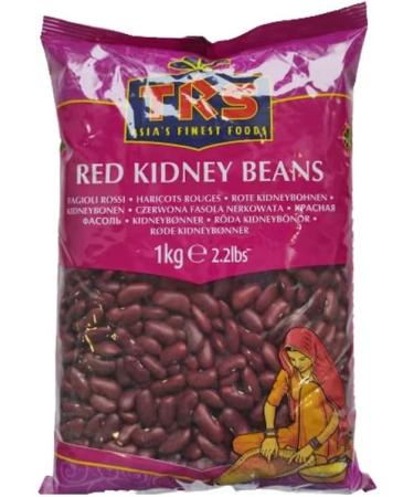 TRS Red Kidney Beans | 1KG | Vegan | GMO Free | Dark Red | High Fibre | High Protein | Indian Origin (pack of 2)