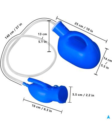 Urinals for men Men's urinal with hand-held portable urine cup 2000 ml urinal bottle catheter male urinals for elderly bedridden hospital beds wheelchair (BLUE) - Buy Online on SooperMarket.com