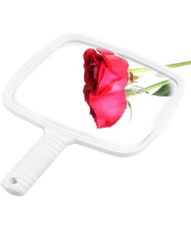 TRIXES Professional Hand Mirror for Hairdressing and Beauty - White Wide Angle 20 x 17.5cm - Buy Online on SooperMarket.com