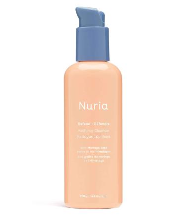 Nuria Beauty | Defend Purifying Facial Cleanser with Moringa Seed (Rich in Vitamin C) Seaberry and Green Tea Antioxidants to Remove Impurities | 200 mL | Clean Beauty Cruelty-Free & Vegan