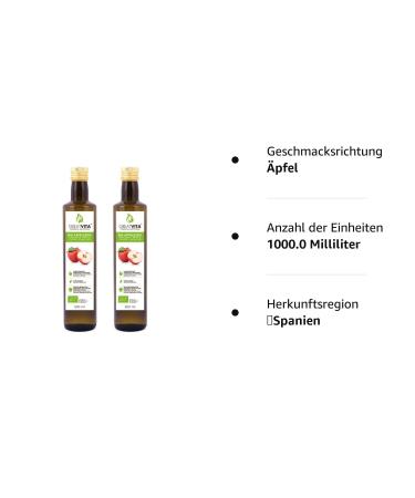 GreatVita Organic Apple Cider Vinegar (2 x 500 ml) - Naturally Cloudy & Unfiltered with Mother - International Shipping Available - Buy Online on SooperMarket.com