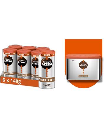 Nescafe Azera Americano Instant Coffee 140g (Pack of 6) & Azera Americano Instant Coffee Tin 500G