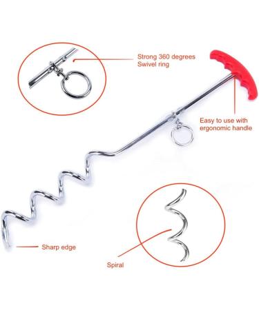 Dog Tie Out Cable and Stake 30ft Outside Dog Leash & Chain for Camping and Yard 16'' Heavy Duty Anti Rust Spiral Stake for Medium-Large Dogs Up to 125 lbs (30FT Blue) - Buy Online on SooperMarket.com