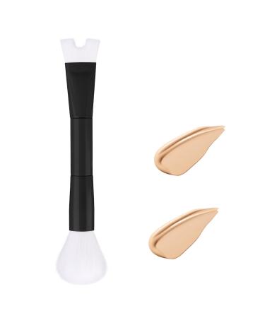 Nose Makeup Brush Nose Contour Brush U-shaped Double Ended Nose Sculpting Brush Precise 2 in 1 Puffy Makeup Brush for Blush Highlight Easy Contour Beginners Professional (Black)