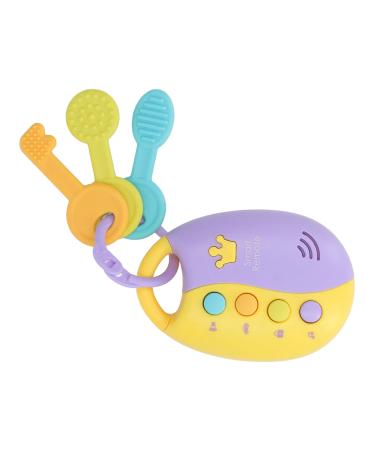 Car Remote Control Key Toy Sound Light Early Learning Key Teether Toy for Baby