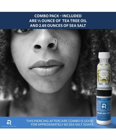 Recovery Aftercare Sea Salt & Tea Tree Oil Combo - Natural Soothing Piercing Aftercare Solution for International Shipping - Buy Online on SooperMarket.com