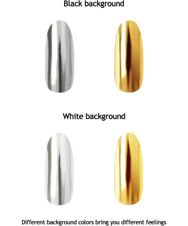 Lofuanna Chrome Nail Powder - Holographic Gold & Silver Pigment for Nail Art with Eyeshadow Sticks - 2 Jars, 0.5g each - Buy Online on SooperMarket.com