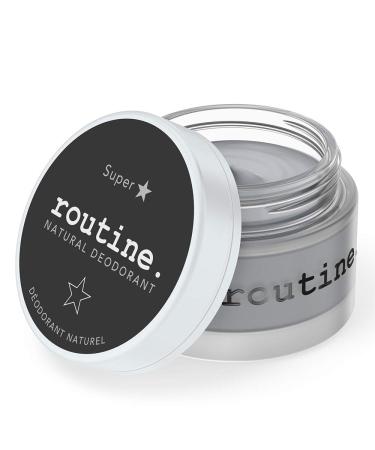 Routine Natural Deodorant Deo Jar | Superstar: Activated Charcoal  Magnesium  and Prebiotics  58g | Extra Sensitive Skin Formula | Aluminum Free Natural Deodorant for Women & Men Natural - Superstar 2.05 Ounce (Pack of 1...
