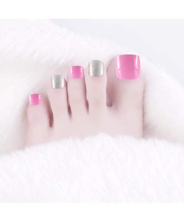SIUSIO 96Pcs Colorful Square Acrylic Press-On Fake Toe Nails - UV Top Coat for DIY & Salons - Short False Nail Art Tips for Women & Girls - Buy Online on SooperMarket.com