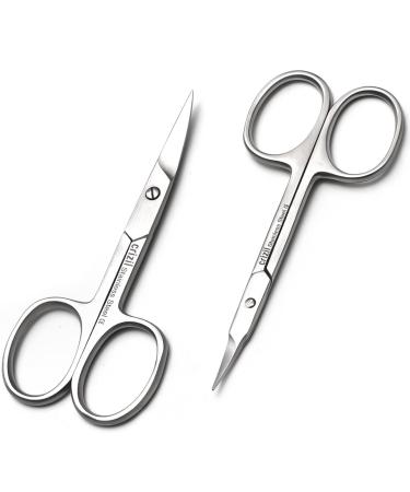 CRIZIL Nail & Cuticle Scissors Set: Stainless Steel Sharp Curved Blades for Precise Manicure Pedicure Grooming Perfect for Women & Men Home or Professional (Pack of Nail & Cuticle Scissors)