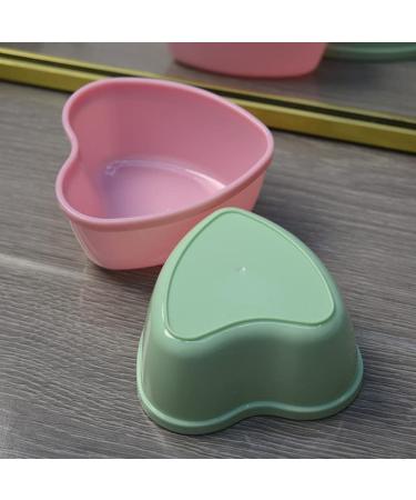 2 Sets Plastic Heart Shaped Facial Mask Mixing Bowl & Spatula - DIY Skin Care Kit for Women - Beauty Salon Essential - Pink & Green - Buy Online on SooperMarket.com