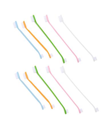 BCOATH 10pcs Puppy for Cat Pets Small Supplies Portable Nylon Clean Tooth Pet Dual-head Dog Brush