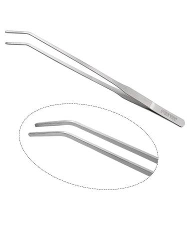 FEITA Extra Long 15inch/380mm Tweezer Tongs Stainless Steel Curved Tip - Aquarium Fishtank Mega Reptile Feeding Tweezers
