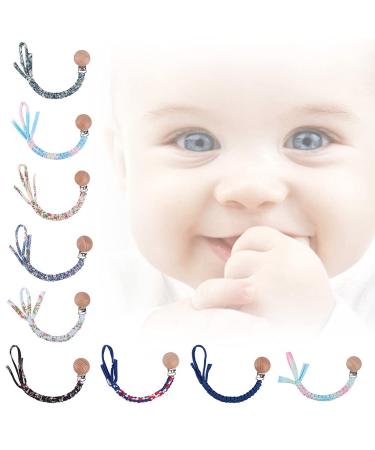 Tian-K Handmade Beech Wood Pacifier Chain Clip - Eco-Friendly Cotton Woven Baby Dummy Leash - Buy Online on SooperMarket.com