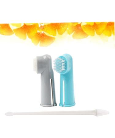 BELLIFFY 2 Set 3pcs Toothbrush for Dog Double Head Pet Toothbrush Cat Toothbrush Finger Toothpaste Toothbrush - Buy Online on SooperMarket.com