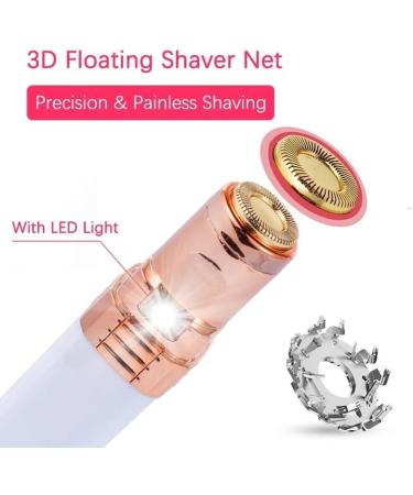 USB Rechargeable Eyebrow Trimmer - Facial Hair Removal with LED Light & Stainless Steel Protection - White - Buy Online on SooperMarket.com