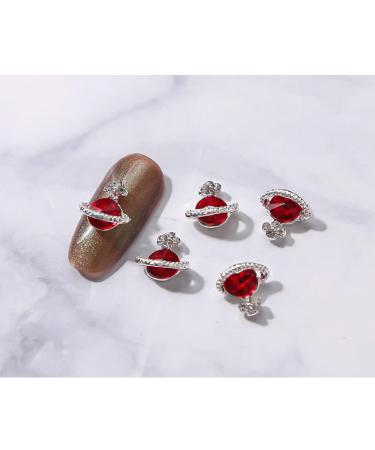 Fancy Multi-Color Nail For Color Stone Alloy Planet Design Decoration 3D Alloy Deco Nail Art Planet