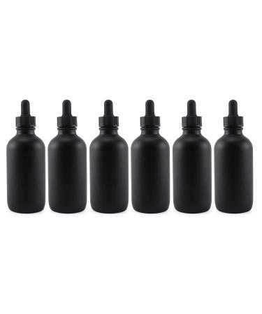 Cornucopia Black Glass Refillable Dropper Bottles for Essential Oils Cosmetics and Cooking 118 ml Pack of 6
