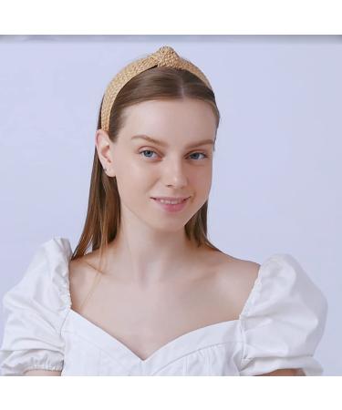 Lvyeer Straw Knot Headband - Boho Fashion Wide Hair Band for Women/Girls - Buy Online on SooperMarket.com