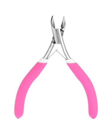 Nail Art Cuticle Nipper  Stainless Steel Dead Skin Remover Clipper Scissor Plier Pedicure Manicure Tool(Rose Red)