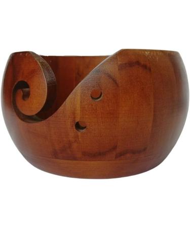 Beiyoule Handmade Bamboo Yarn Bowl - Knitting Wool Holder for Crochet and Embroidery - Wine Red - Buy Online on SooperMarket.com