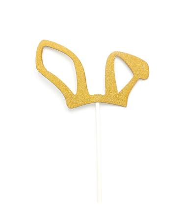 1 Pack Cute Easter Theme Cupcake Topper Decorative Cake Toppers Easter Festival Party Supplies Gold RabbitsLM