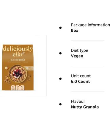 Deliciously Ella - Granola & Muesli Gluten-Free Vegan Friendly Healthy Breakfast (6 boxes) (Nutty Granola) - Buy Online on SooperMarket.com