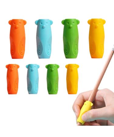 Hzaopze 8 PCs Bear shape silicone handle pencil holder handles pencil pencil writing aid for pen children ergonomic writing aid for children universal pencil handles for children