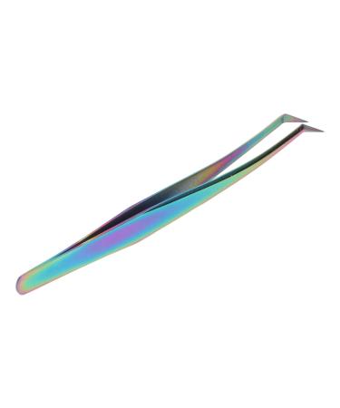Wrong eyelash extension tweezers stainless steel Professional eyelash transplantation tweezers DIY nail art tweezers (long sloping tweezers)
