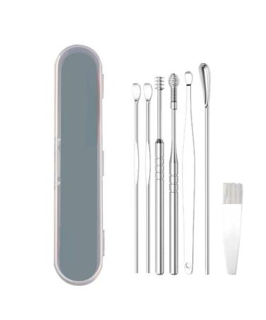 Ear Scoop 6-Piece Set of Ear Picking Tools Adult Ear Pick Ear Scoop Stainless Steel Portable Keychain Ear Scoop