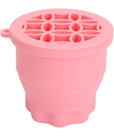 Makeup Brush Cleaner Cup Portable Silicone Scrubber Bowl Efficient Cleaning Drying Rack (Pink) - Buy Online on SooperMarket.com
