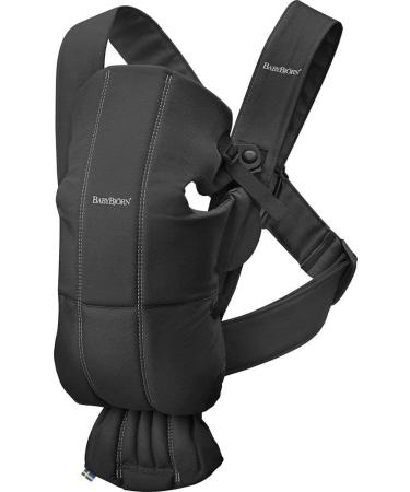 BabyBjrn Baby Carrier Mini, Cotton, Black Black 1 Count (Pack of 1)