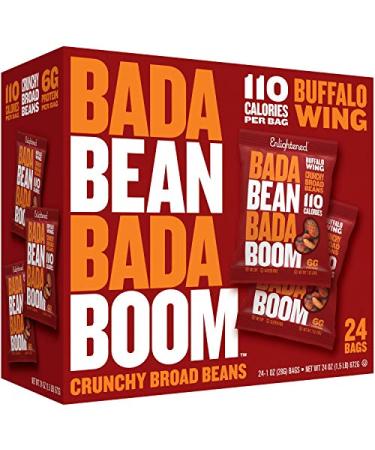 Enlightened Bada Bean Bada Boom - Buffalo Wing Vegan Protein Snacks | Gluten-Free Roasted Fava Beans (24 Pack) - Buy Online on SooperMarket.com
