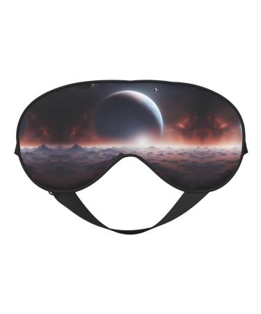 SSIMOO Space Planet Sleep Mask-Adjustable Breathable Fashionable Eye Mask for A Comfortable Sleep Experience Black