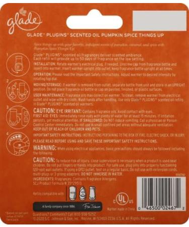 Glade PlugIns Refills Air Freshener Starter Kit - Pumpkin Spice Scented Essential Oils for Home & Bathroom | International Shipping Available - Buy Online on SooperMarket.com