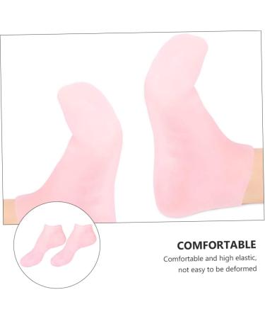 minkissy 2 Pairs Sock Tableware Sucker Moisturizing Heel Sleeves Spa Silicone Gel Skin Protect Soles Exfoliating Essential Oil Moisturizing Cotton Moisture Cream Women's Sebs Pink Vitality - Buy Online on SooperMarket.com